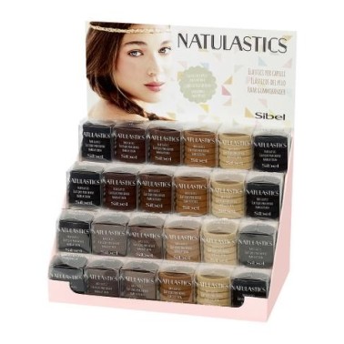 présentoir Elastique pour cheveux Natulastics de chez sibel coloris marron