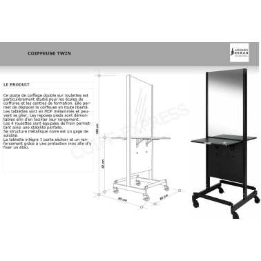 Coiffeuse double Twin jacques seban pour école 